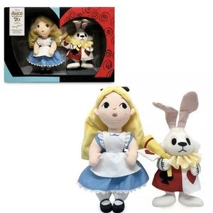 NWT Disney D23 Exclusive Alice & White Rabbit Plushes